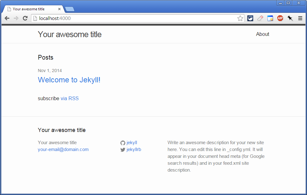 Jekyll default site